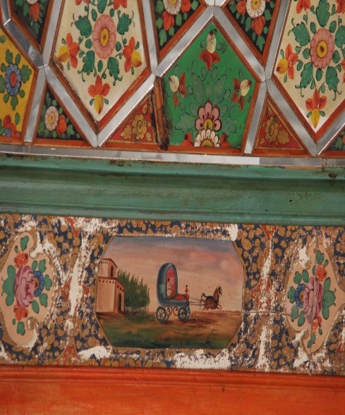 نقاشی روی چوب - نقاشی روی چوب در حسینیه امینی ها در قزوین
