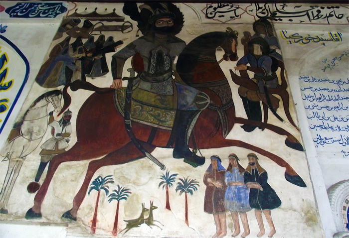 مسجد چهار پادشاهان - یکی از نقاشی های موجود در مسجد چهار پادشاهان
